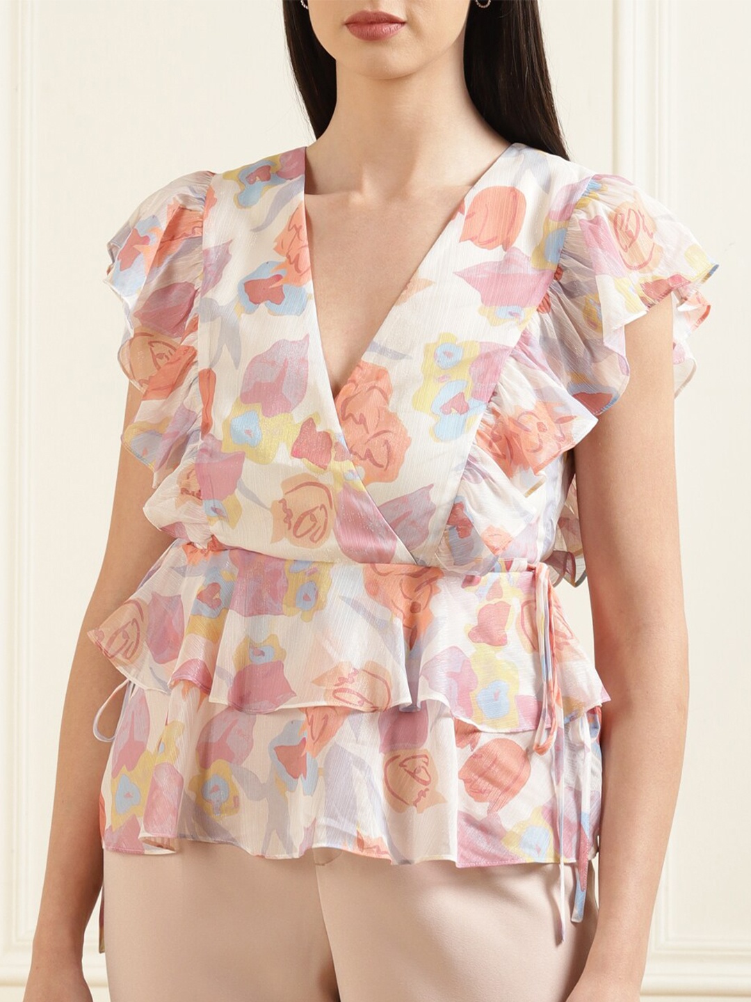 

Ted Baker Beige Floral Print Top