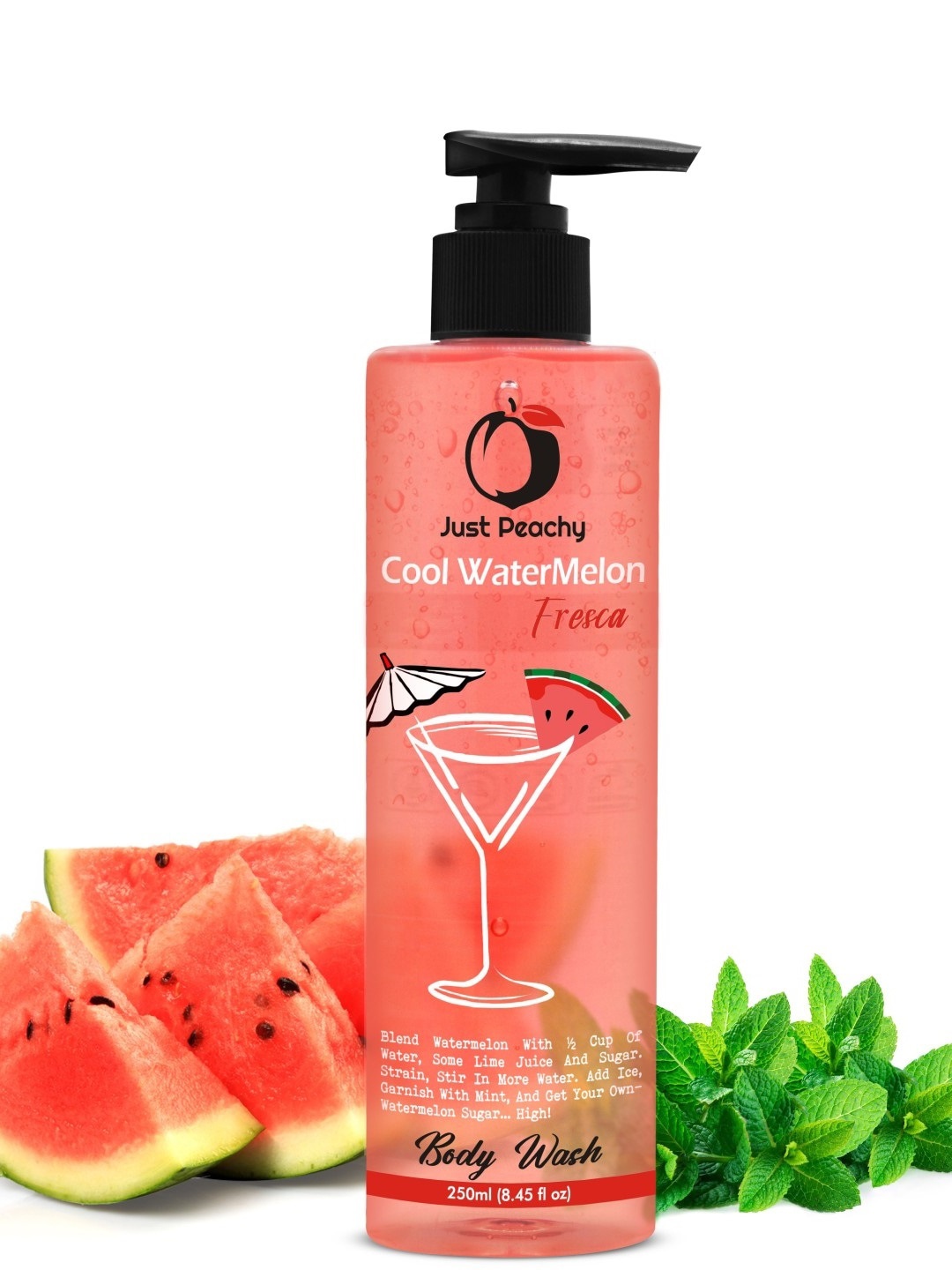 

Just Peachy Cool Watermelon Fresca Body Wash 250ml, Peach