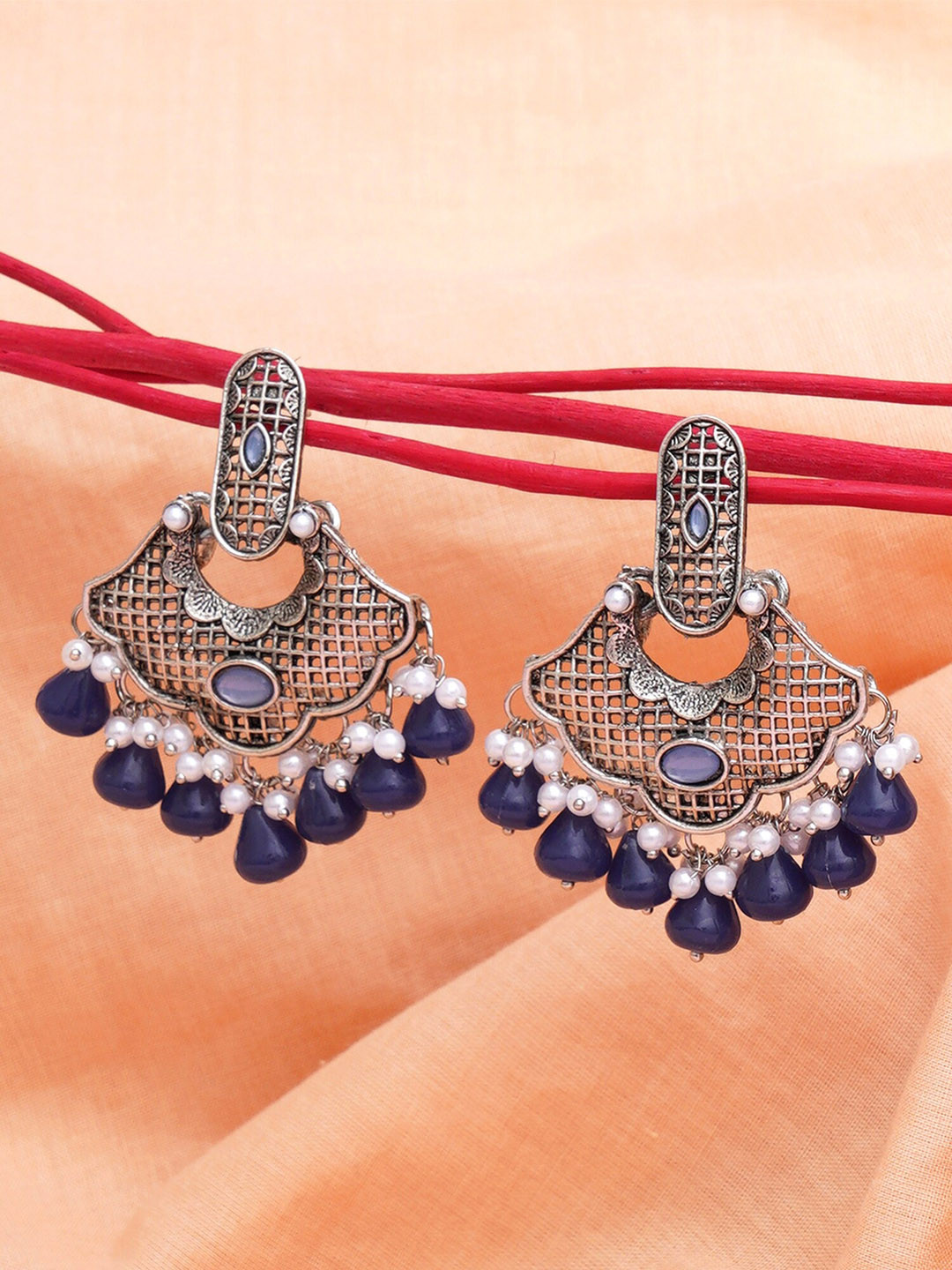 

KARATCART Contemporary Drop Earrings, Blue