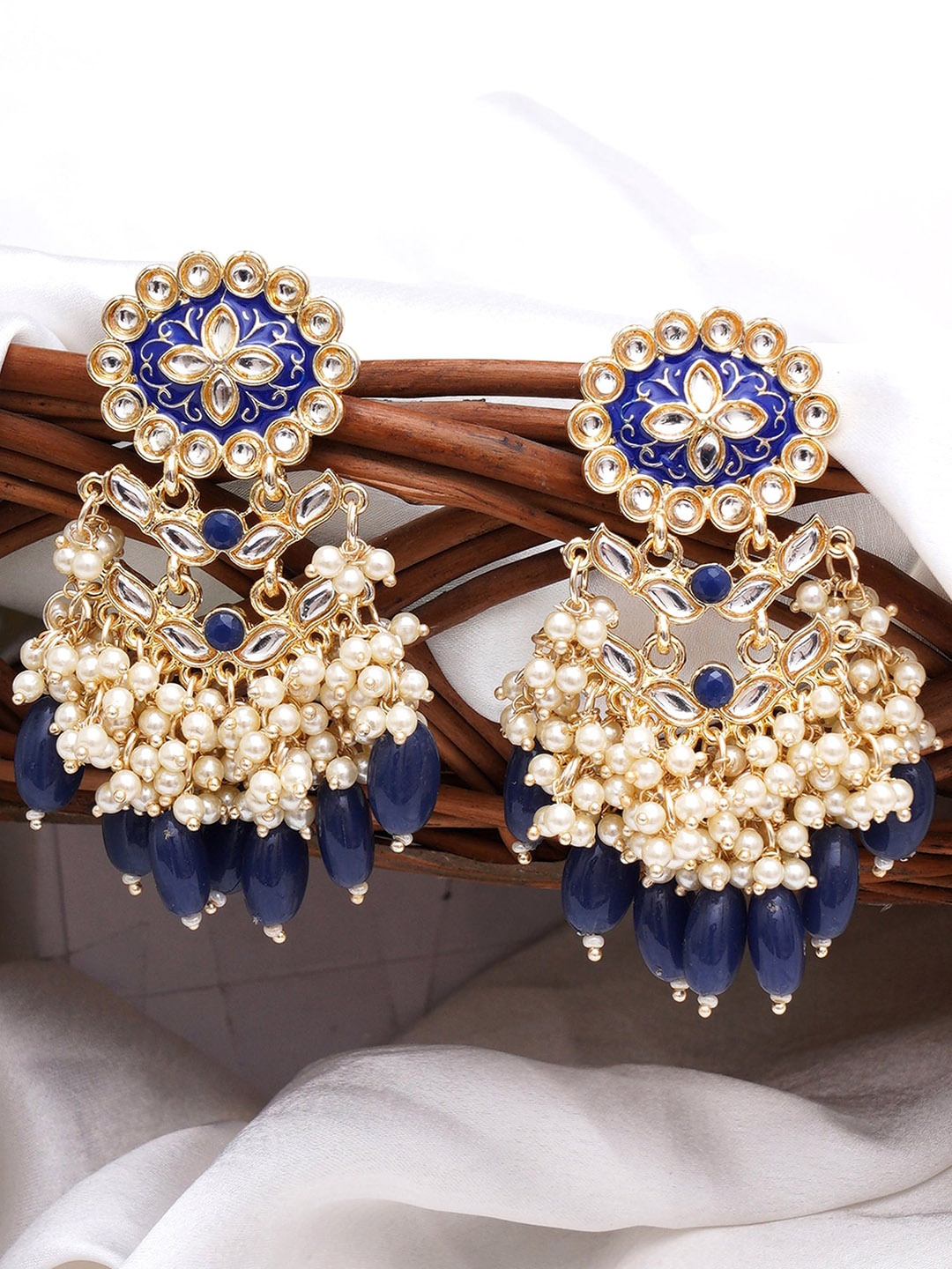 

KARATCART Contemporary Drop Earrings, Blue