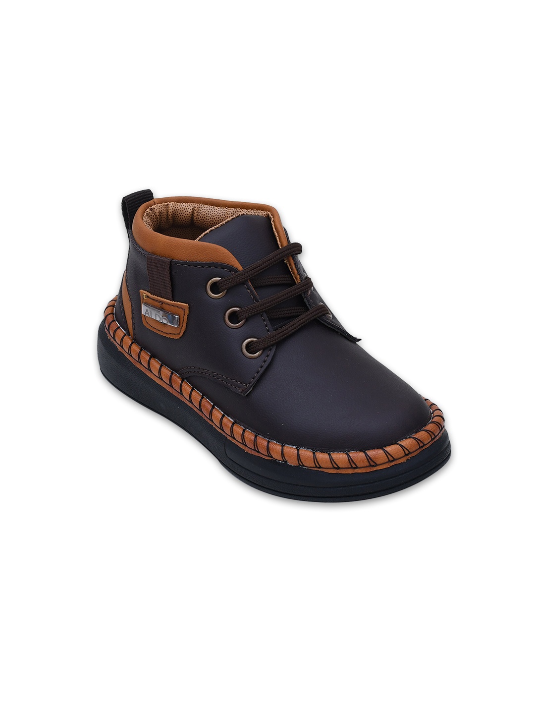 

Buckled Up Boys Solid Leather Casual Shoes, Brown