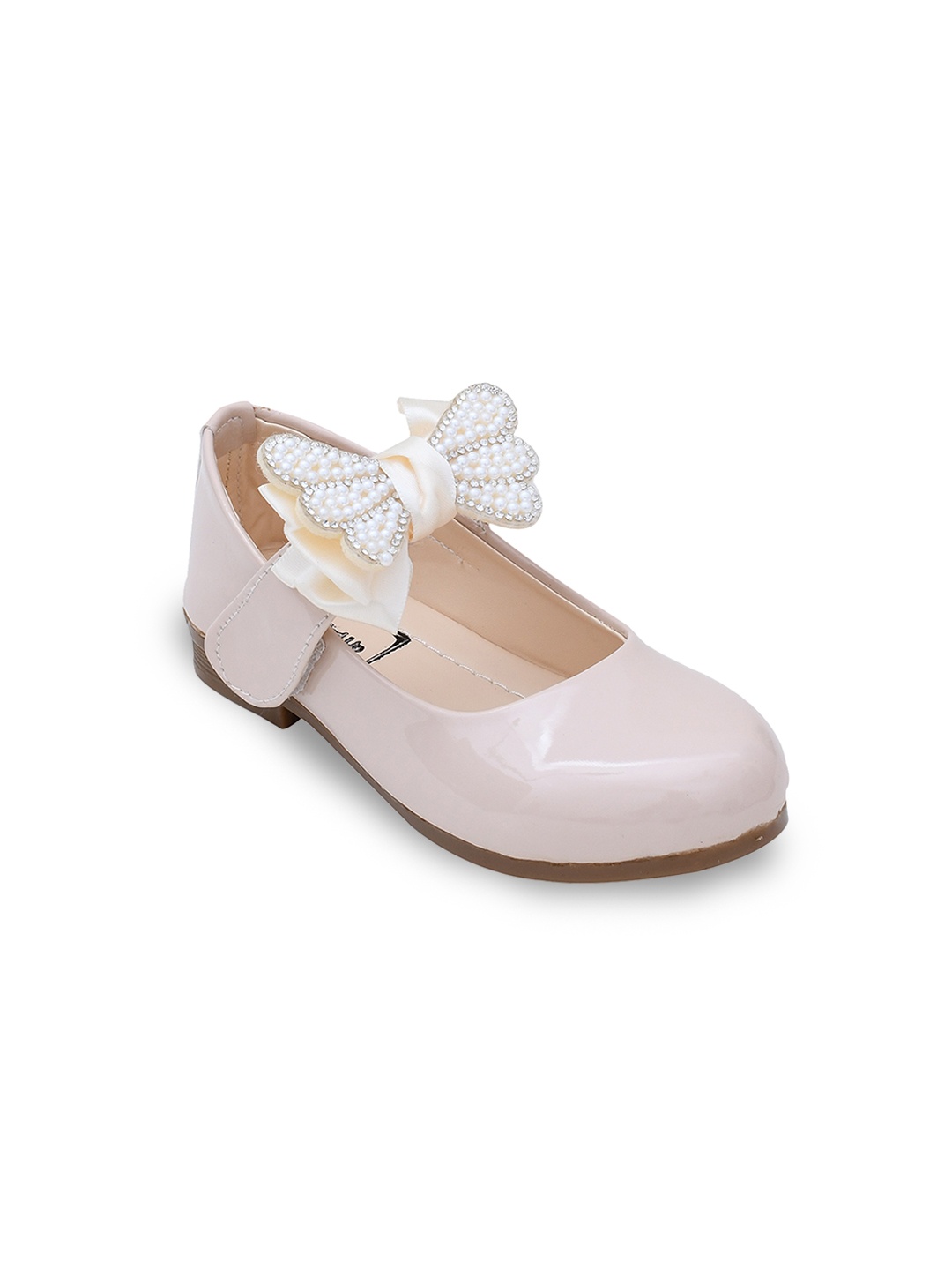 

Buckled Up Girls Solid Ballerinas Flats, Beige