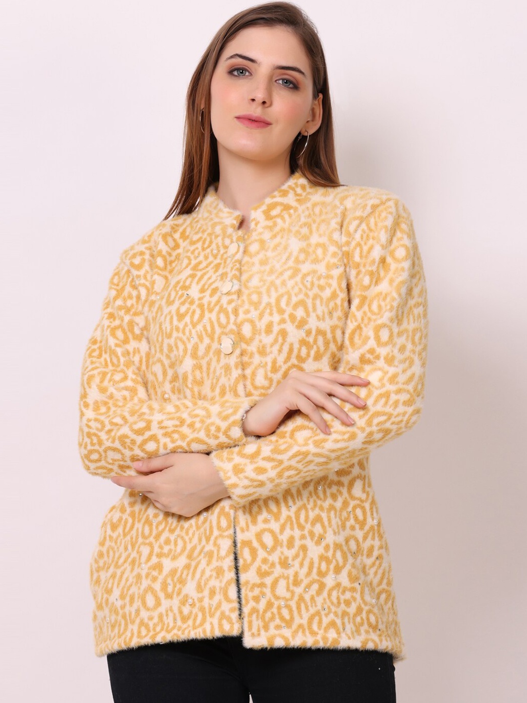 

TYSORT Self-Design Woolen Overcoat, Mustard