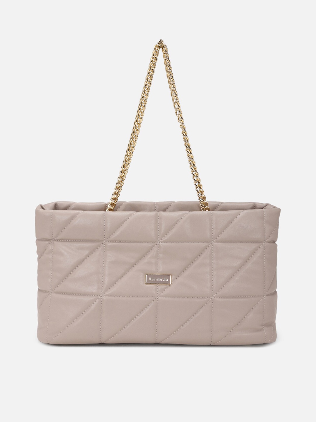 

Van Heusen Woman Geometric PU Structured Sling Bag with Quilted, Grey