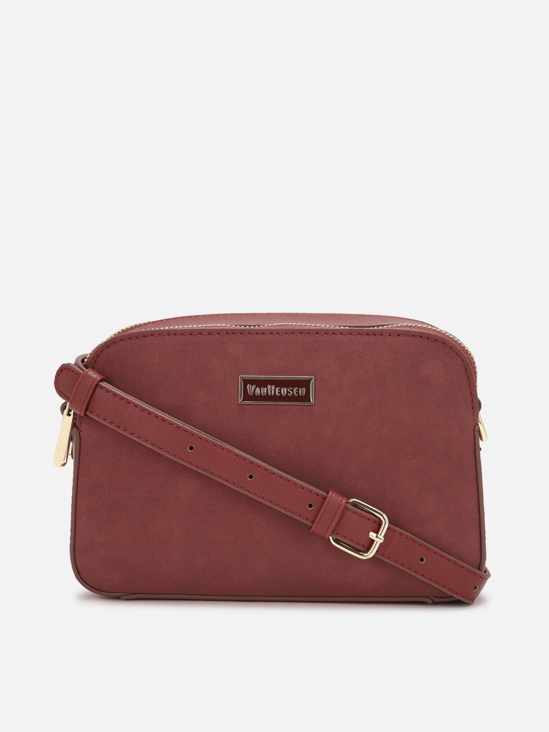 

Van Heusen Woman PU Structured Sling Bag, Maroon