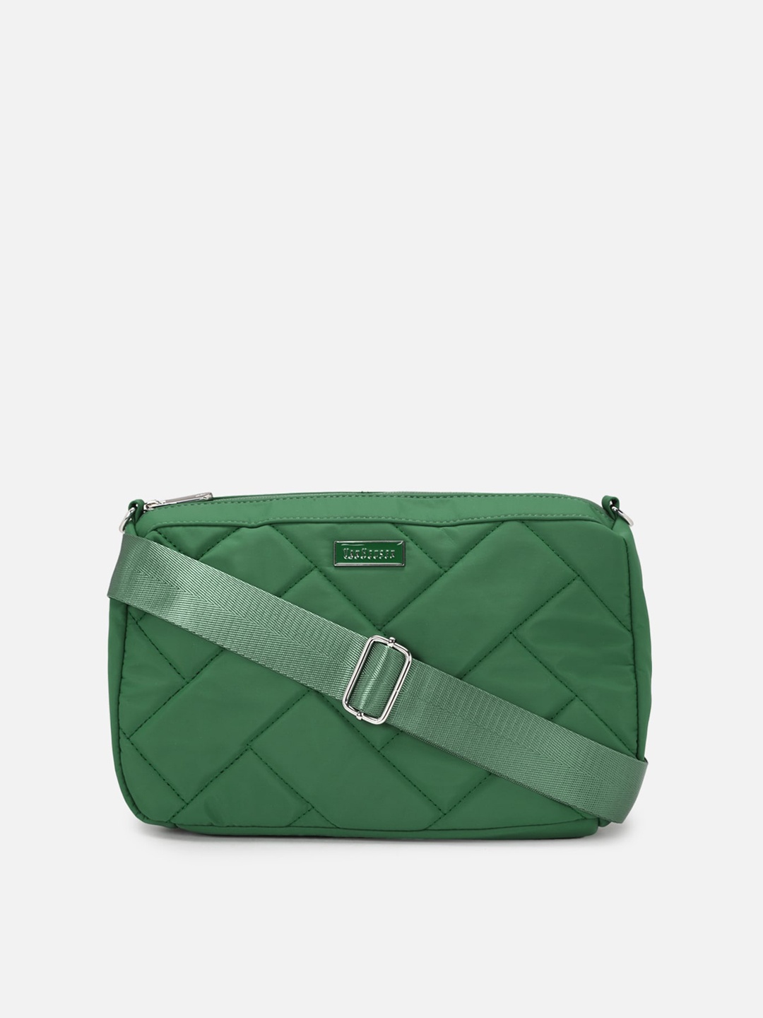 

Van Heusen Woman Geometric PU Structured Sling Bag with Quilted, Green