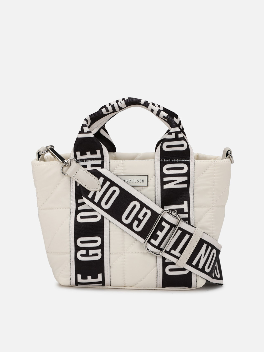 

Van Heusen Woman Printed PU Structured Handheld Bag, White