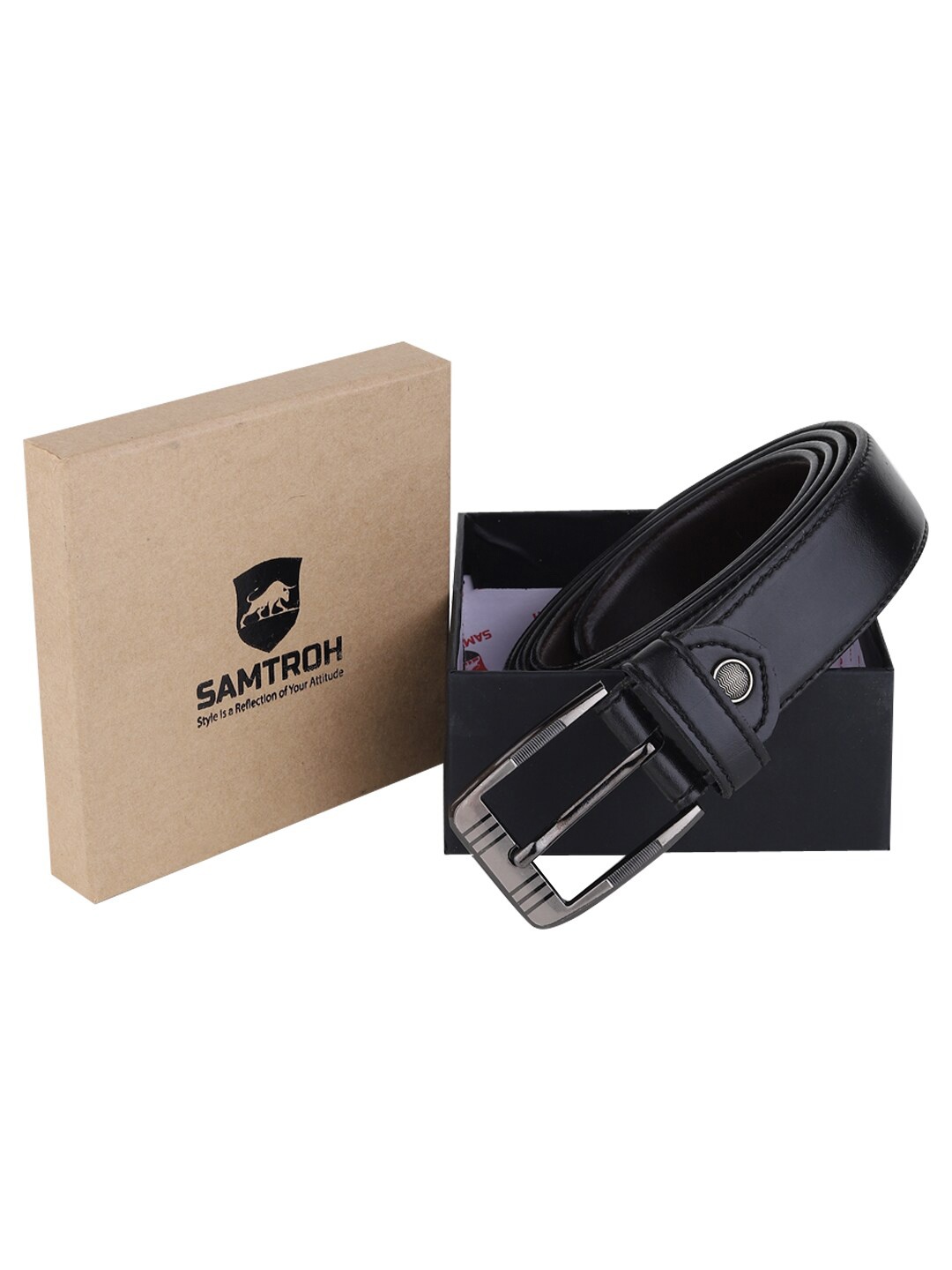 

SAMTROH Men Black PU Belt
