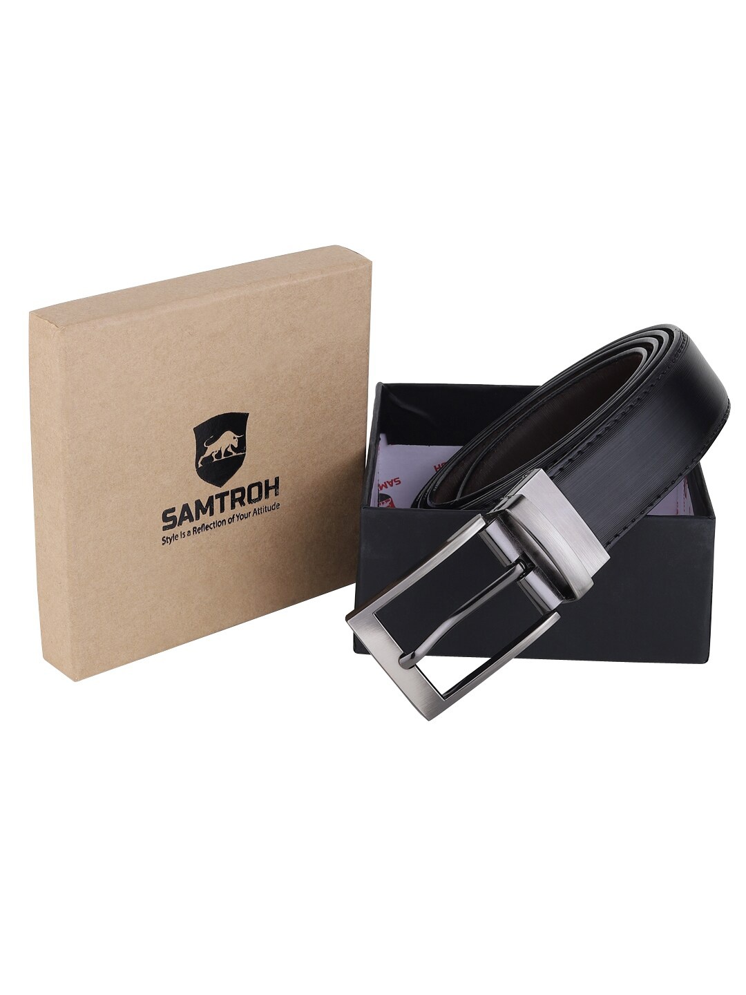 

SAMTROH Men Black PU Belt