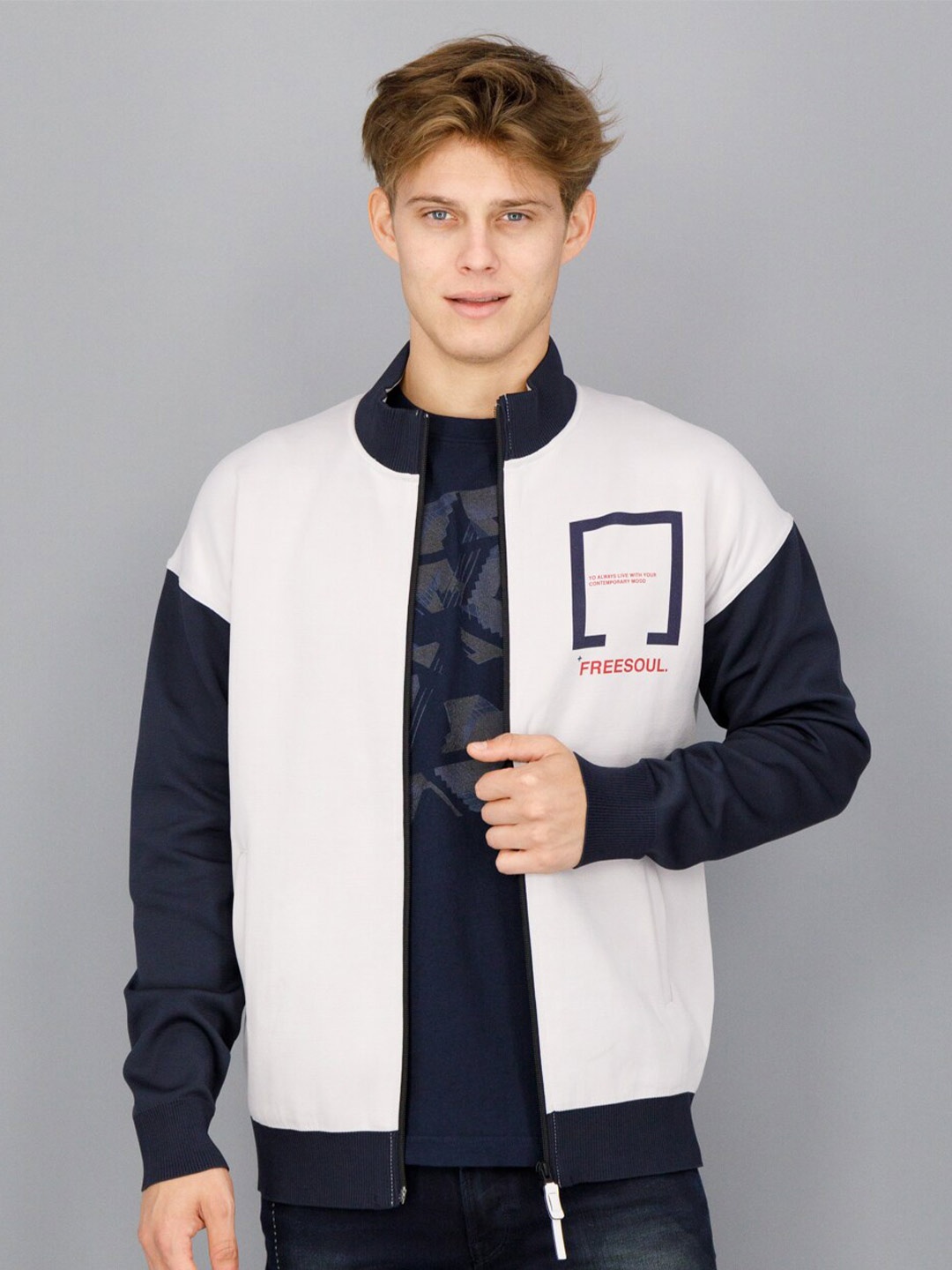 

FREESOUL Men Brand Logo Printed Sweatshirt, Off white