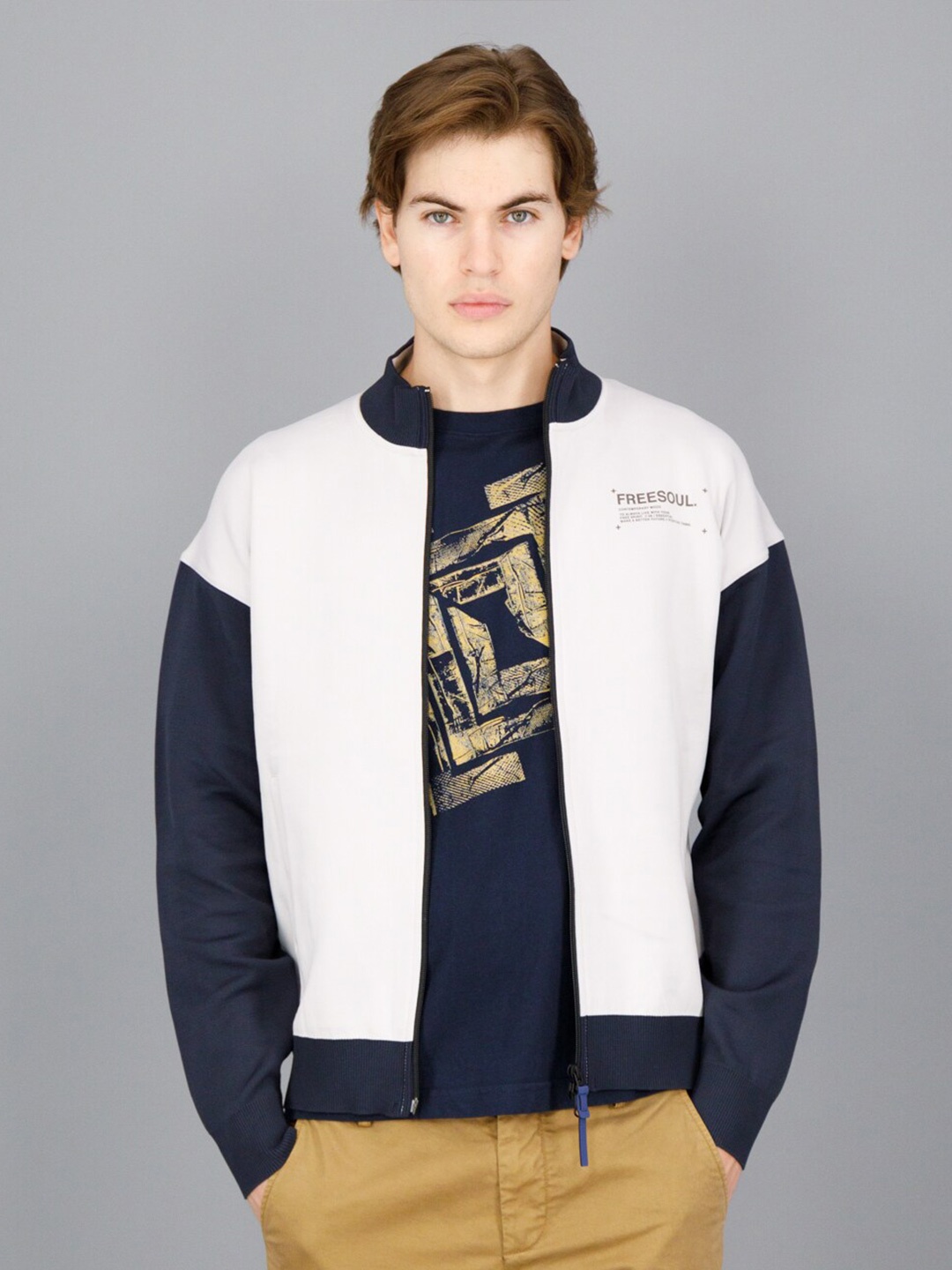 

FREESOUL Men Graphic Printed Sweatshirt, Off white