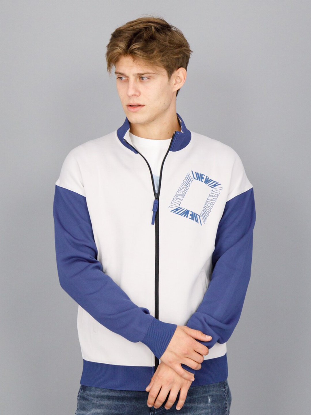 

FREESOUL MenFront Open Sweatshirt, Off white