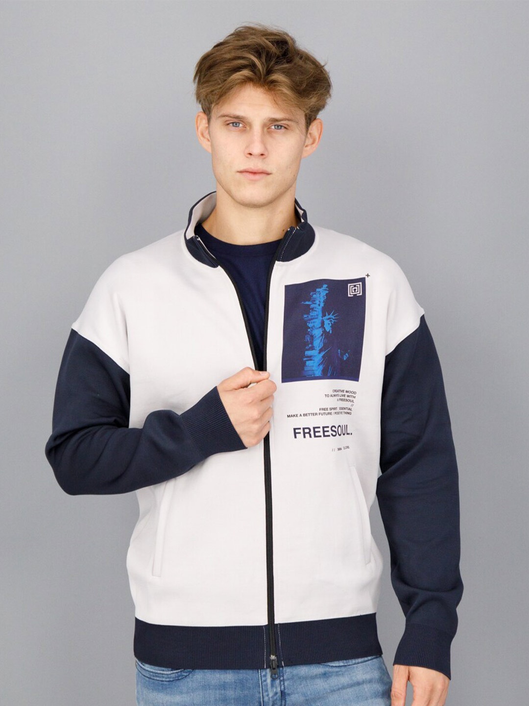 

FREESOUL Men Graphic Printed Sweatshirt, Off white