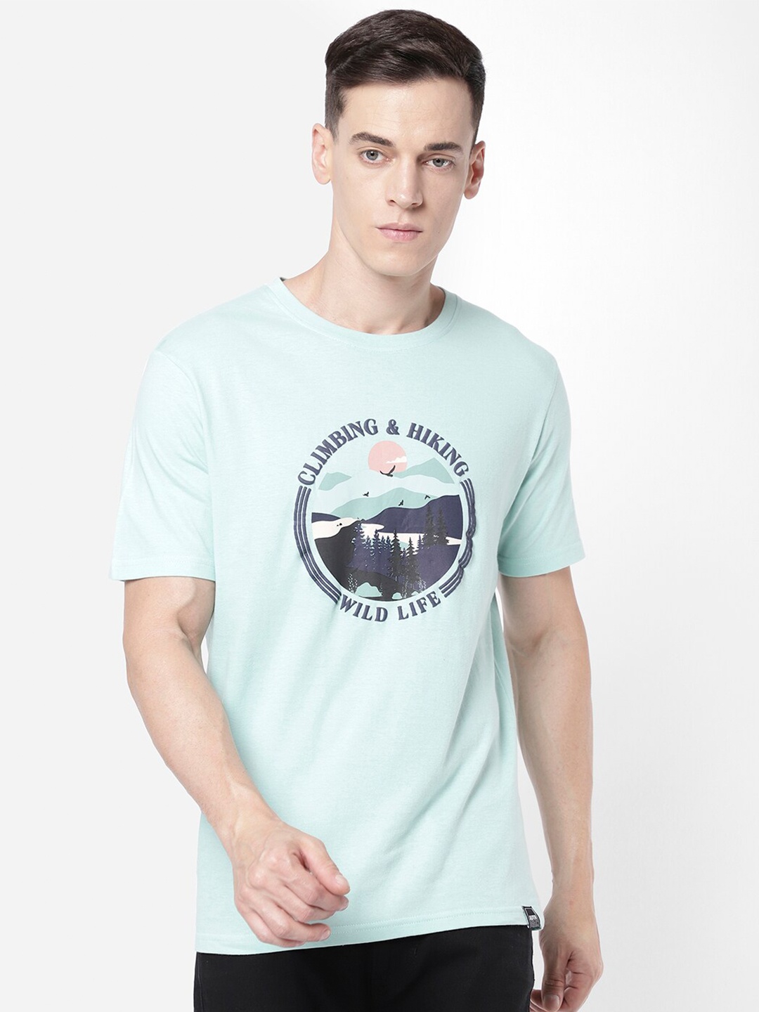 

R&B Men Graphic Printed T-shirt, Green
