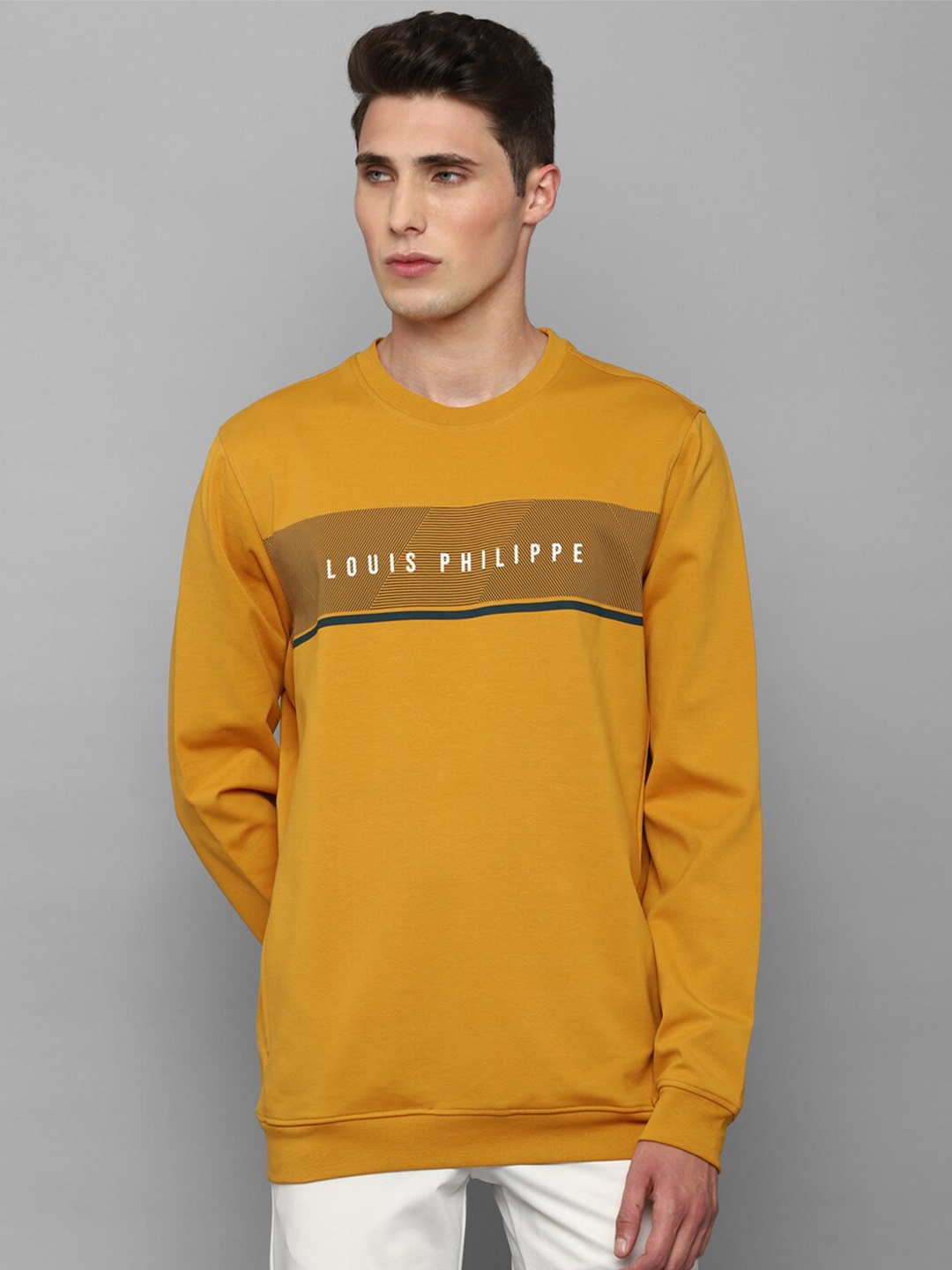 

Louis Philippe Sport Men Brand Logo Printed Sweatshirt, Yellow