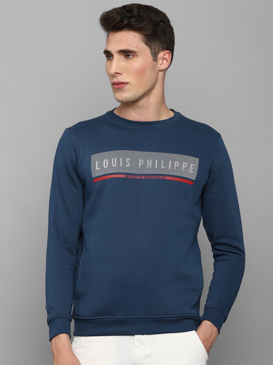 

Louis Philippe Sport Men Brand Logo Printed Sweatshirt, Blue