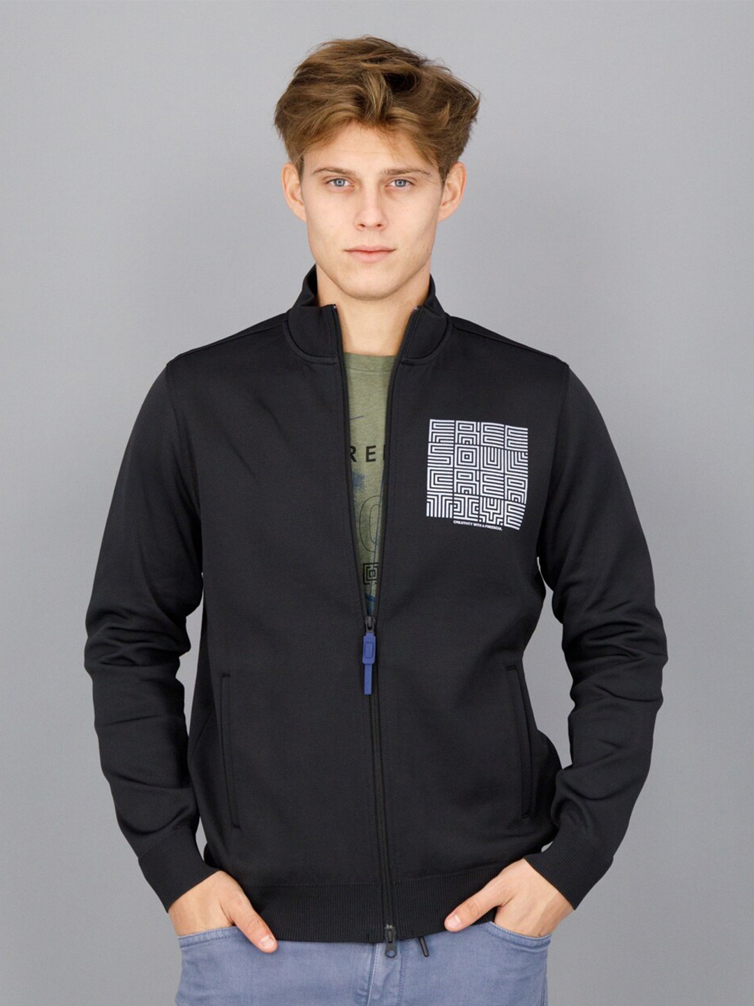 

FREESOUL Men Graphic Printed Sweatshirt, Black