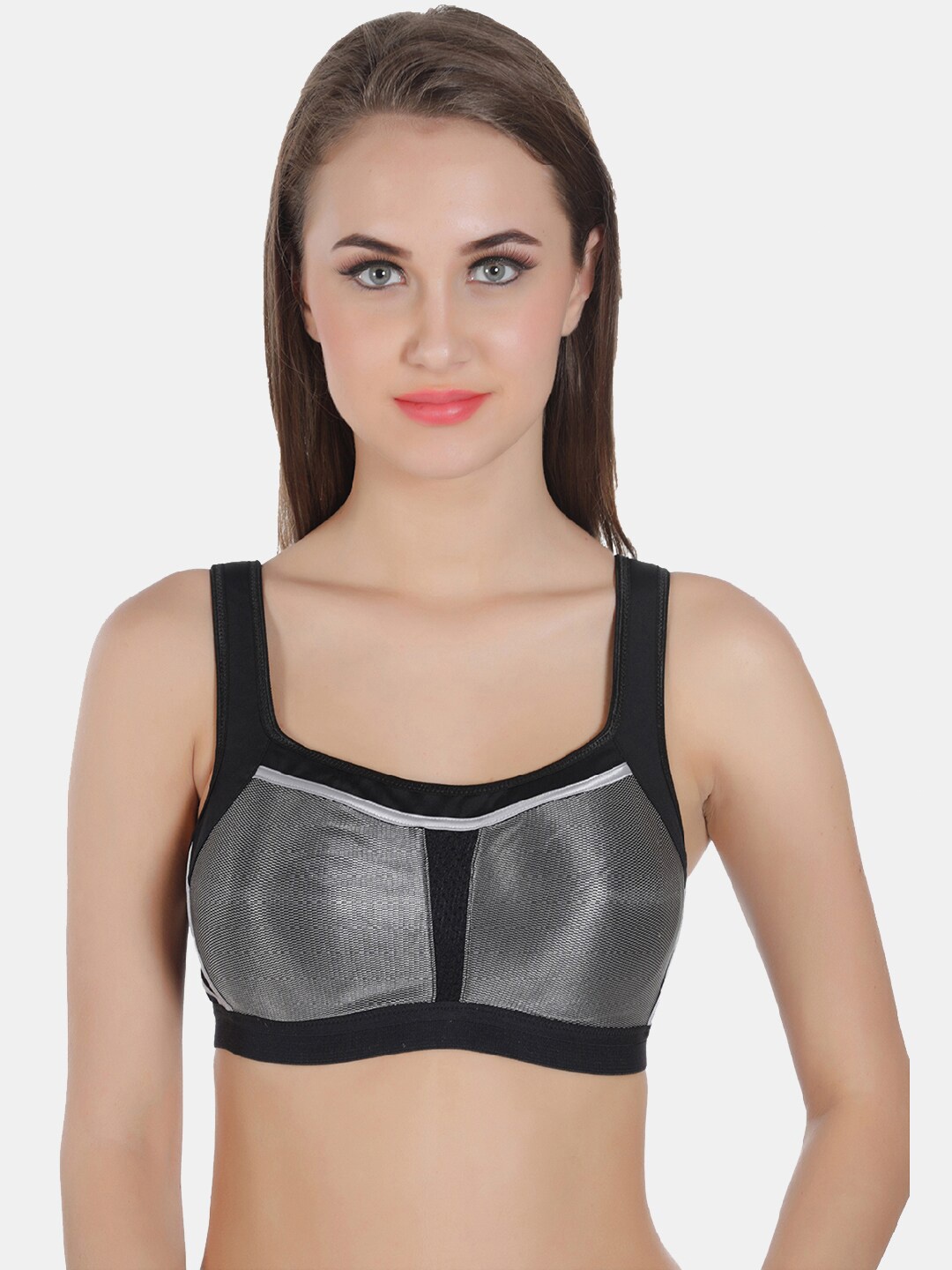 

Dazzle Women Black & Grey Full Coverage Bra