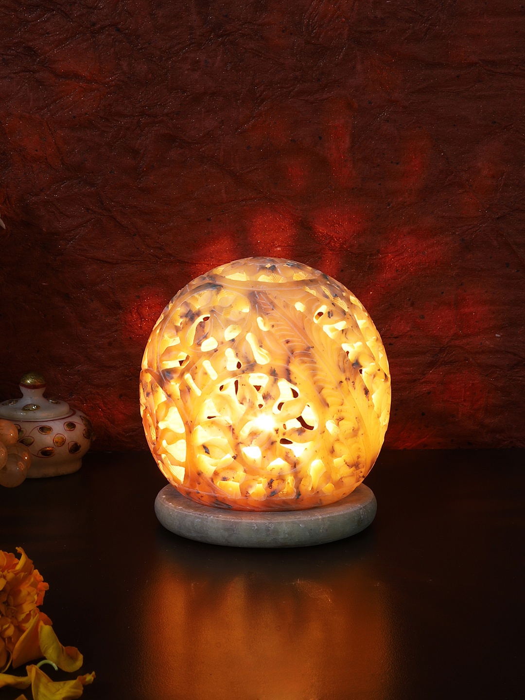 

Aapno Rajasthan Beige Textured Candle Holders