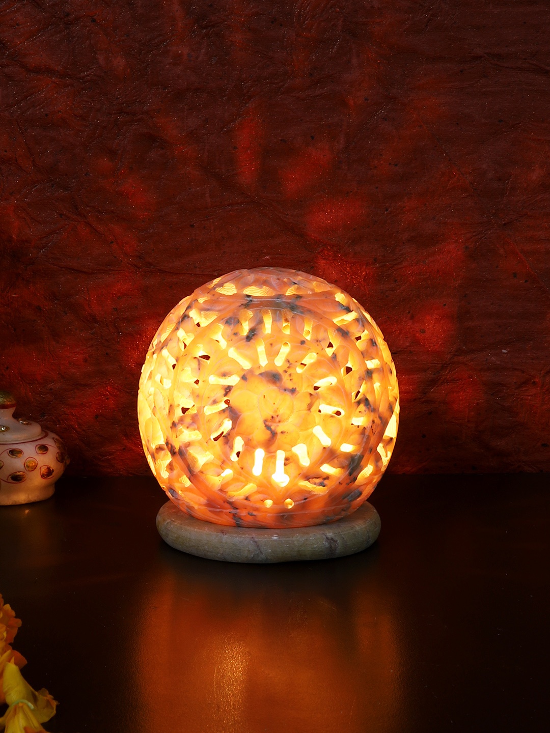 

Aapno Rajasthan Textured Stoneware Tealight Candle Holders, Beige