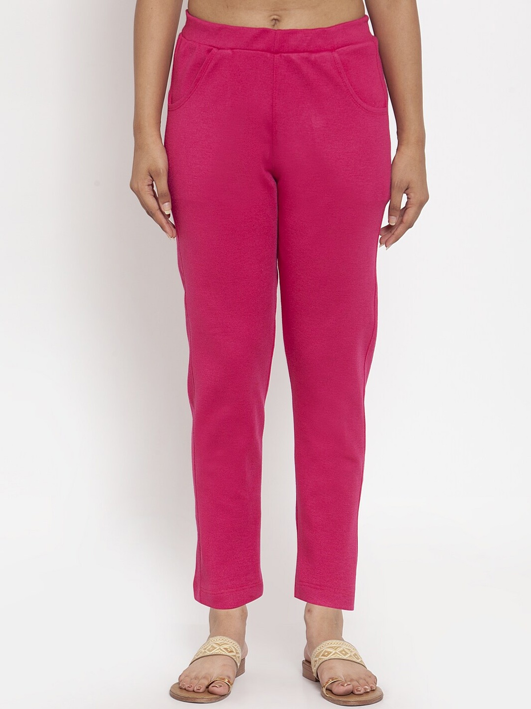 

TAG 7 Women Solid Ankle-Length Leggings, Pink