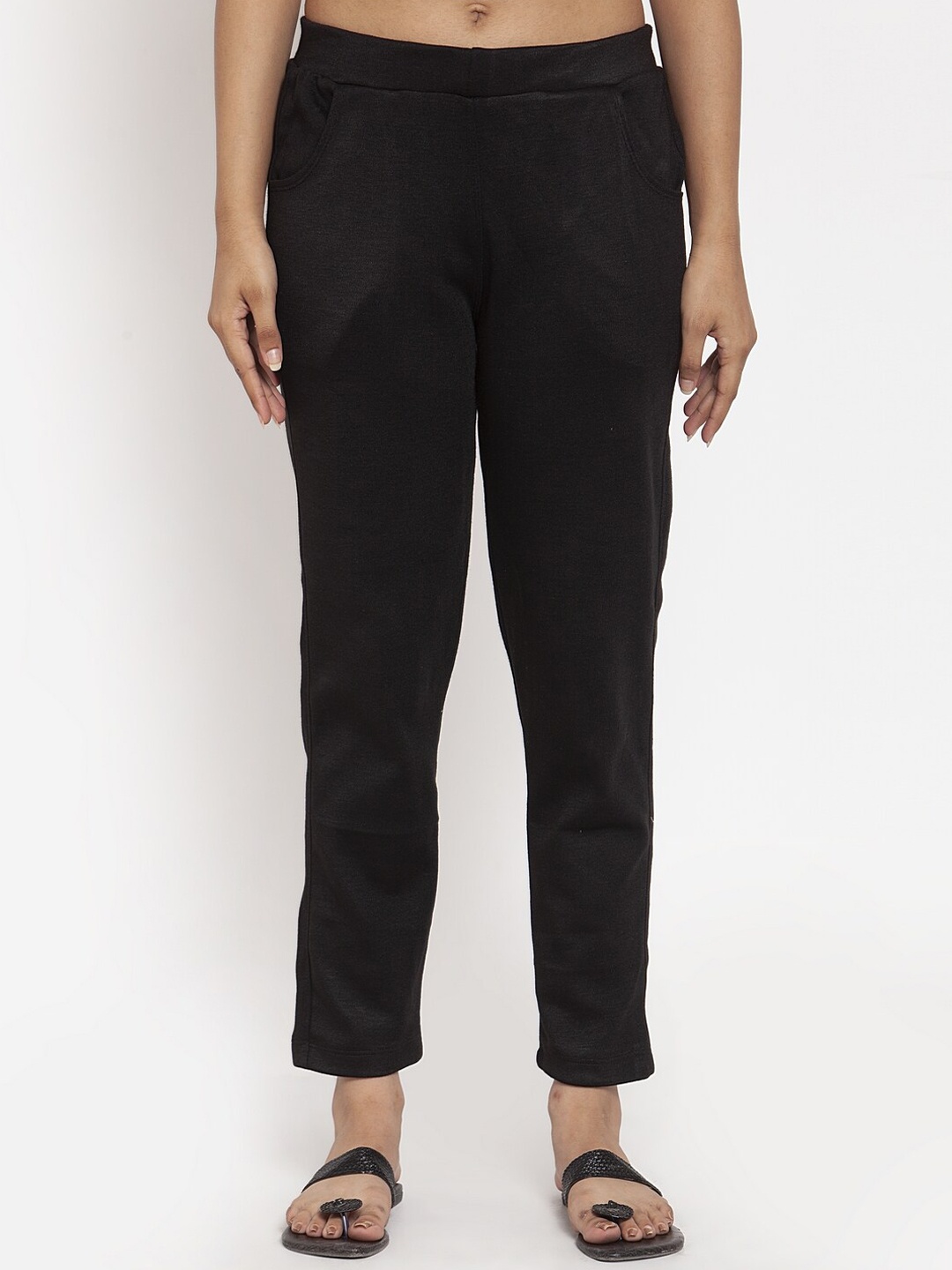 

TAG 7 Women Solid Ankle-Length Leggings, Black
