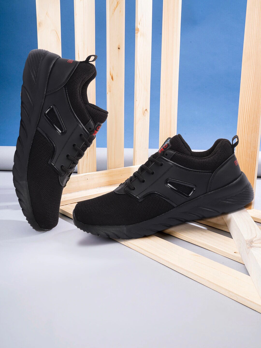 

CLYMB Men Mesh Running Non-Marking Shoes, Black
