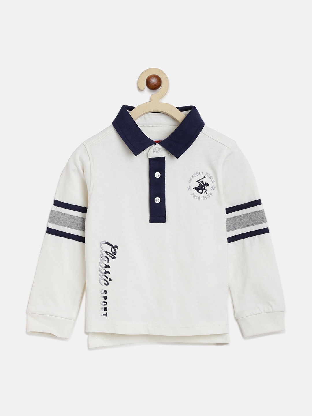 

Beverly Hills Polo Club Boys Polo Collar T-shirt, Off white