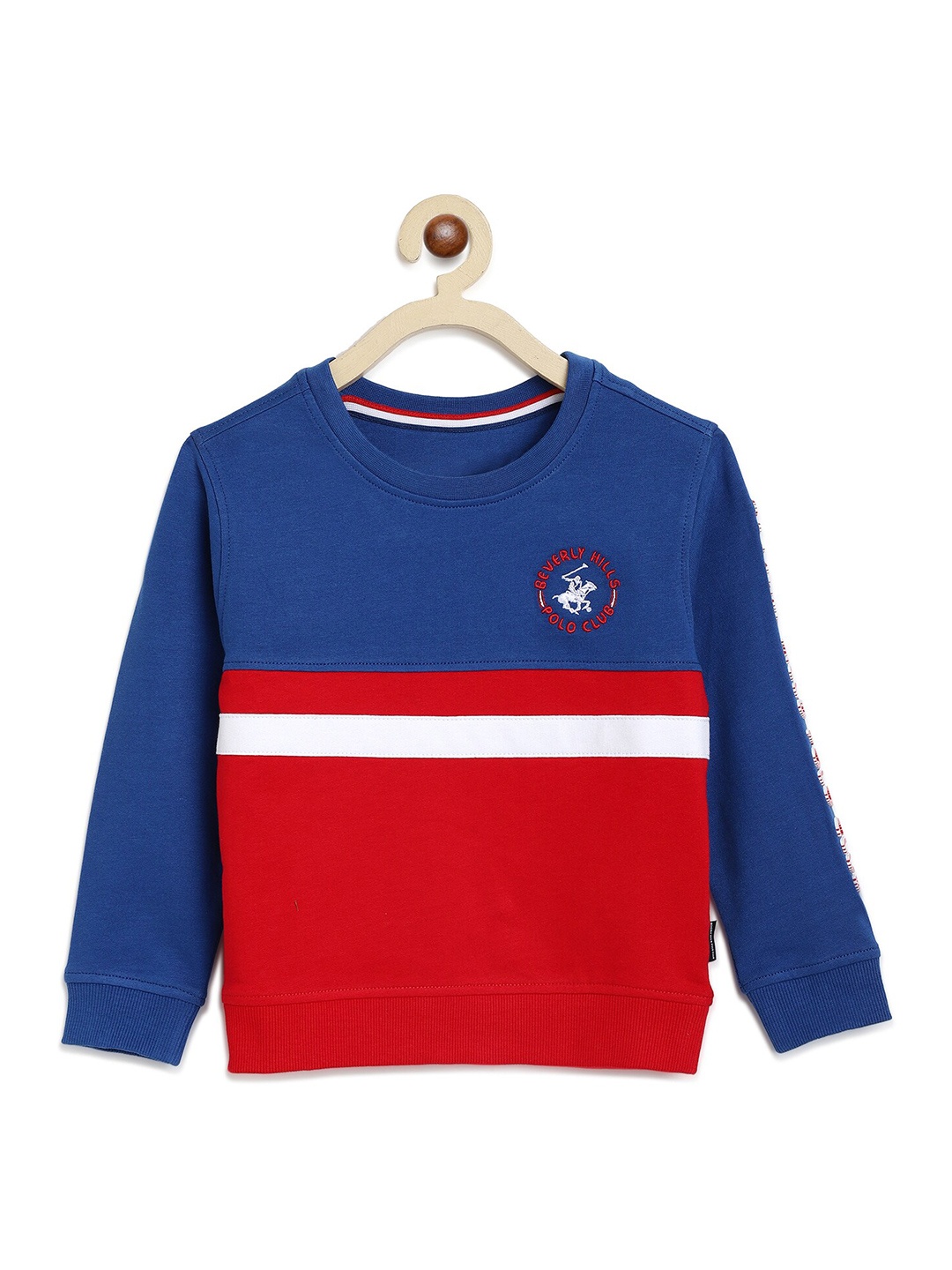 

Beverly Hills Polo Club Boys Colorblocked Cotton Sweatshirt, Blue