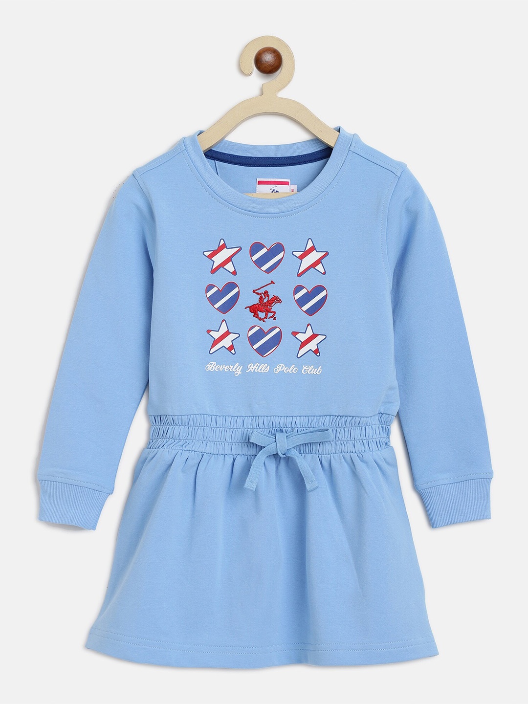 

Beverly Hills Polo Club Girls Blue Drop-Waist Dress