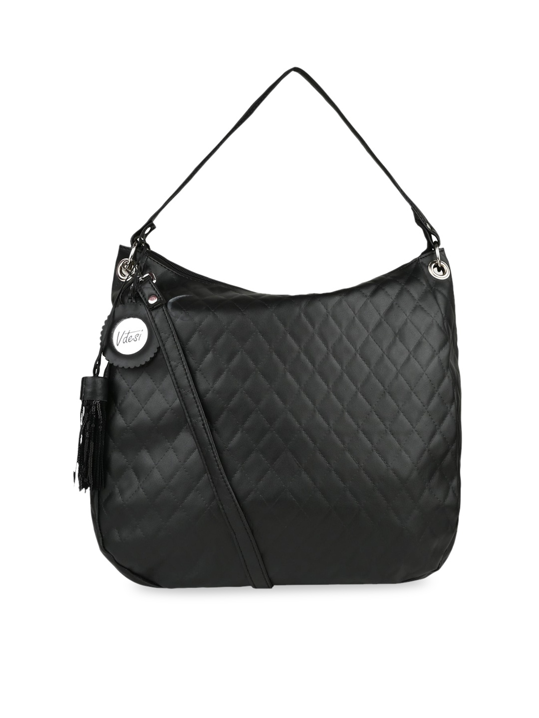 

Vdesi PU Structured Quilted Handheld Bag, Black