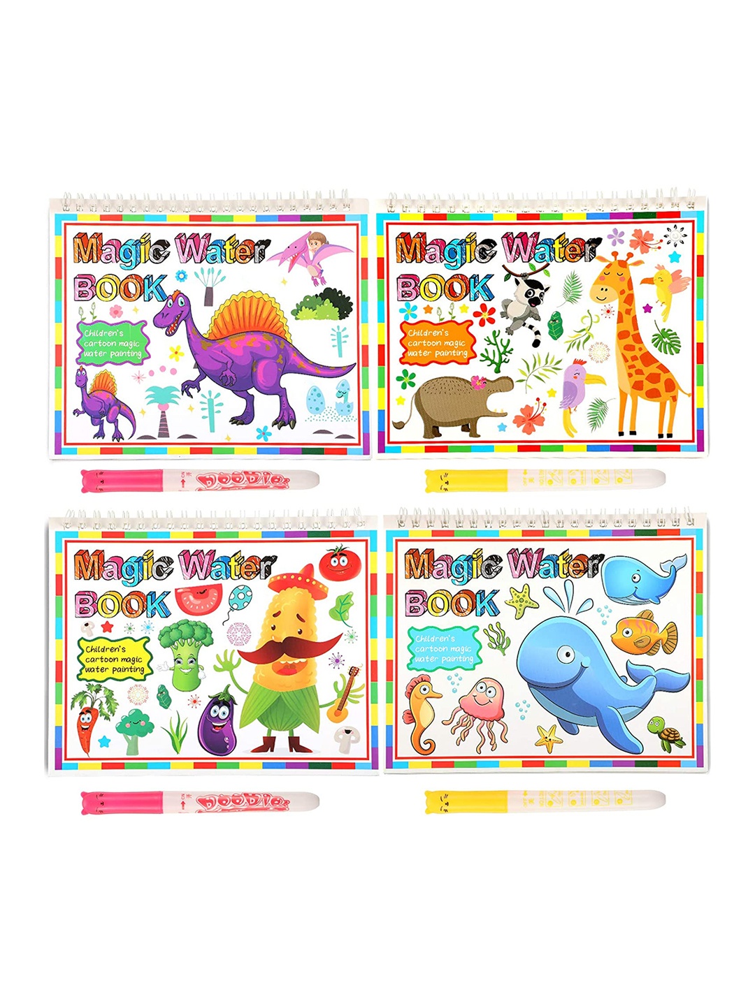

CHOCOZONE Kids Reusable Magic Water Coloring Book, White