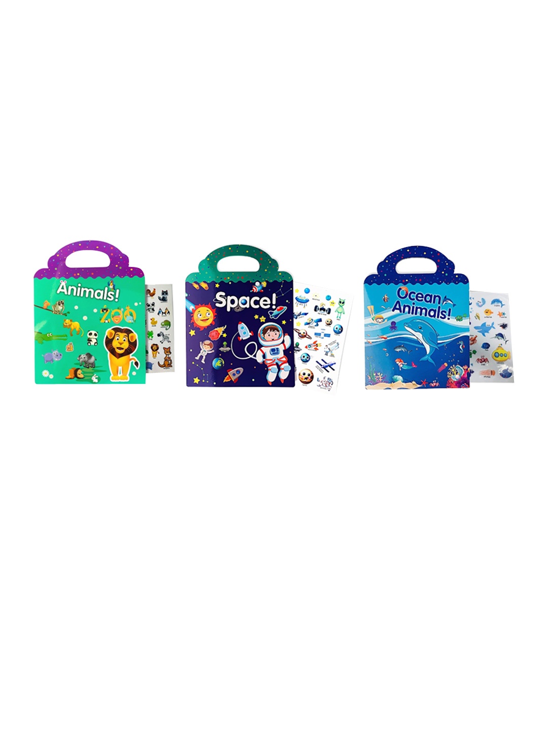 

CHOCOZONE Kids 32 Reusable Stickers Book Waterproof Stickers Toys, Blue