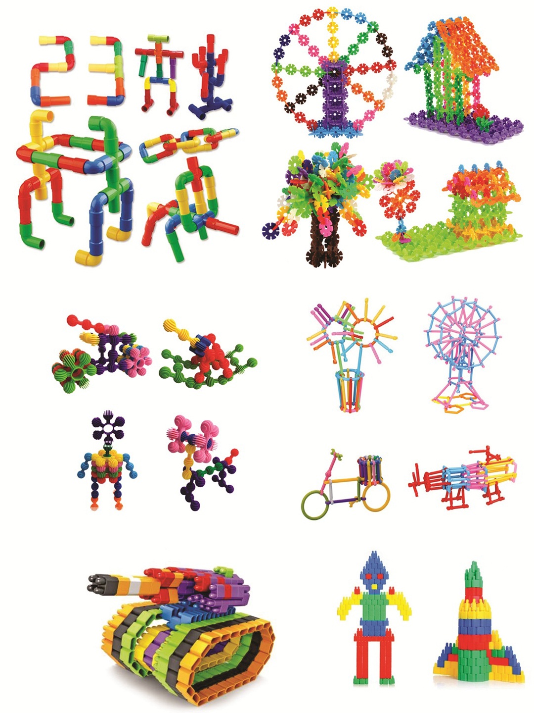 

CHOCOZONE Kids Set Of 6 Building Blocks Kits With 50 Pcs Each Kit, Red