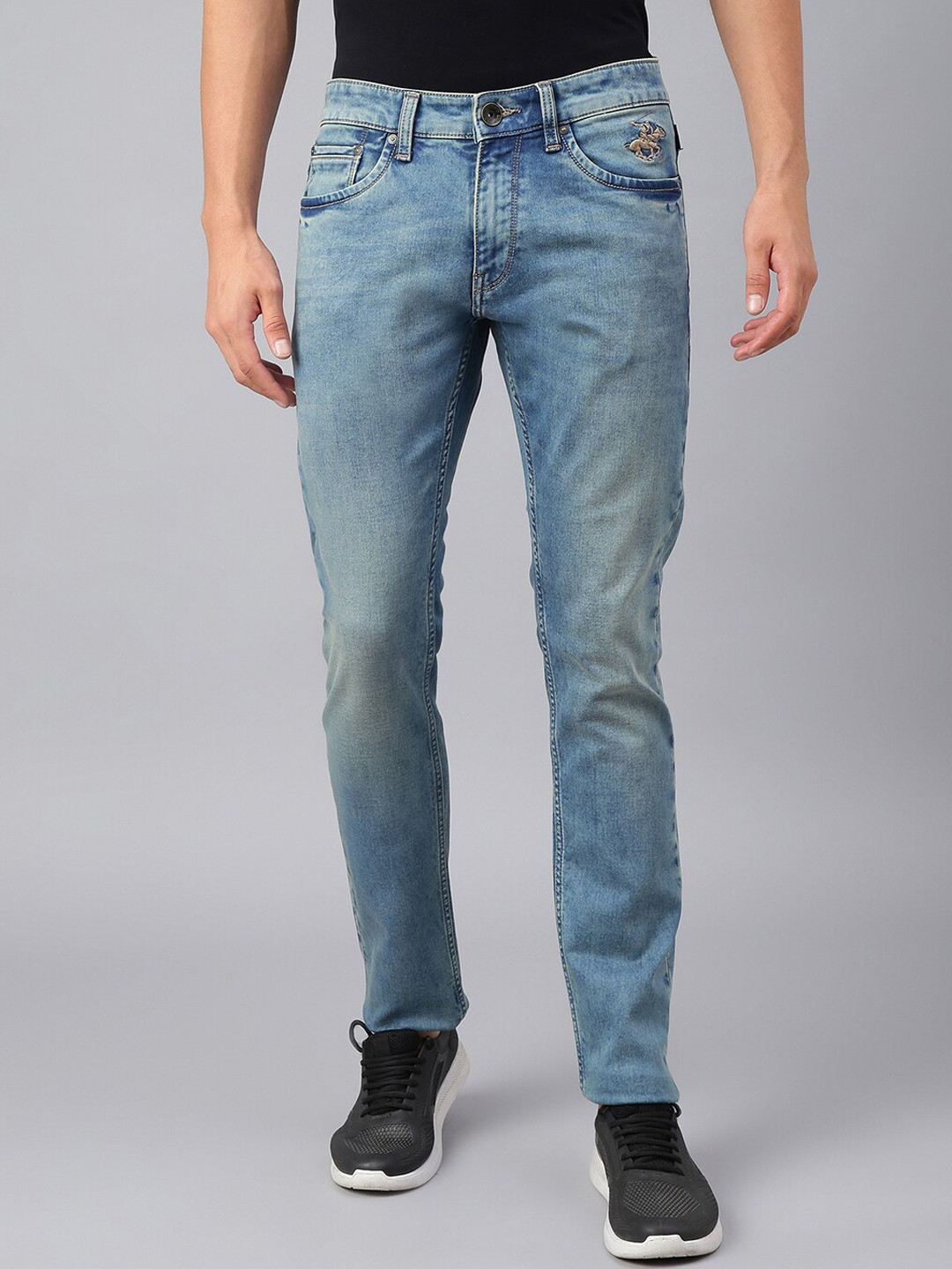 

Beverly Hills Polo Club Men Skinny Fit Heavy Fade Jeans, Blue