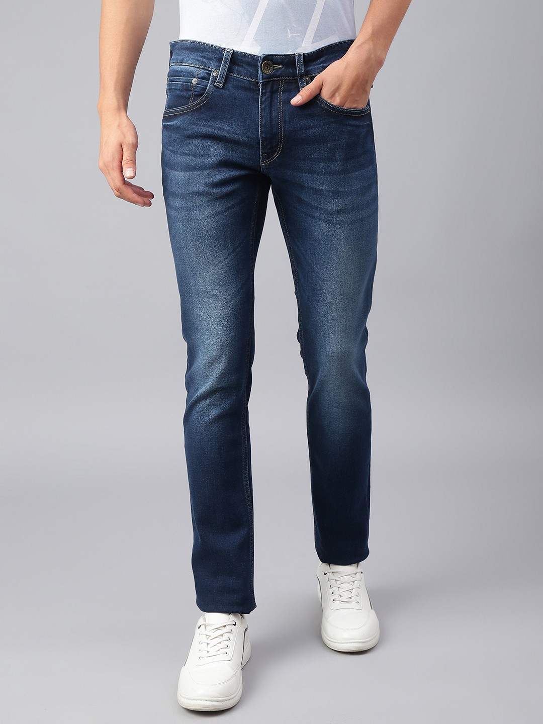 

Beverly Hills Polo Club Men Skinny Fit Heavy Fade Jeans, Blue