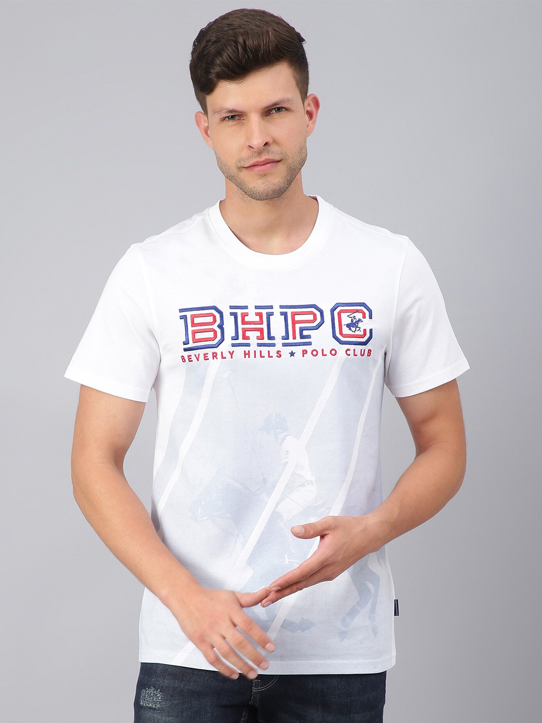 

Beverly Hills Polo Club Men Typography Printed T-shirt, White