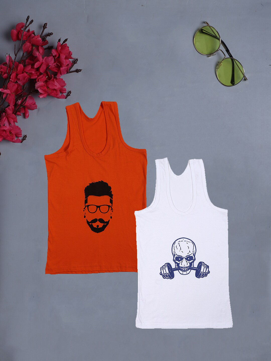 

Fleurt Men Pack Of 2 Assorted Cotton Innerwear Vests