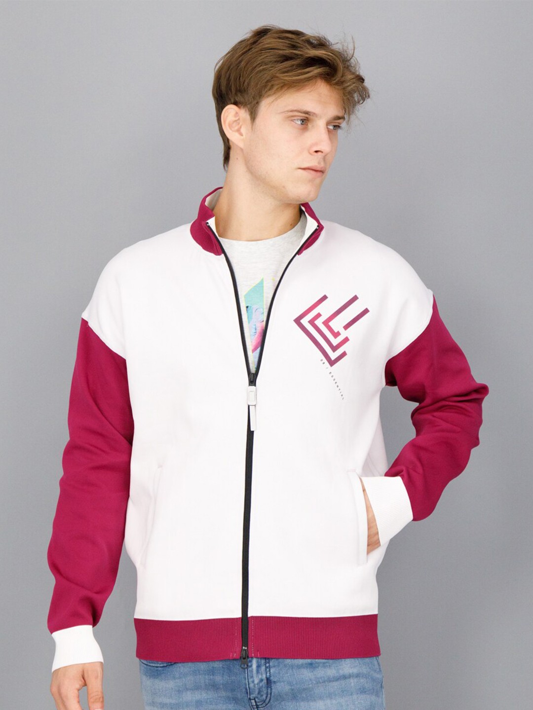 

FREESOUL Men Colourblocked Long Sleeves Sweatshirt, White