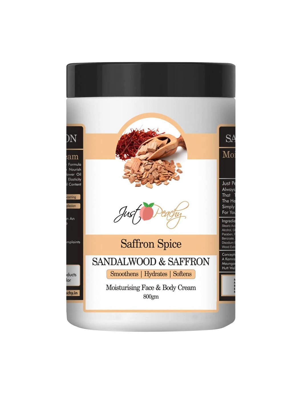 

Just Peachy Sandalwood Saffron Spice Face & Body Cream 800gm, White