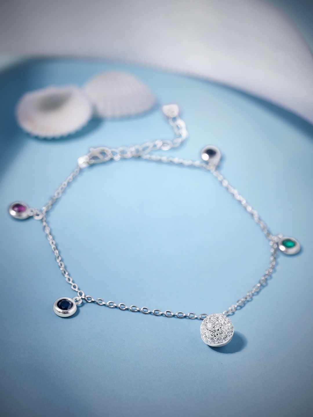 

Rubans 925 Sterling Silver The Circles Of Colours With Shimmer Bracelet