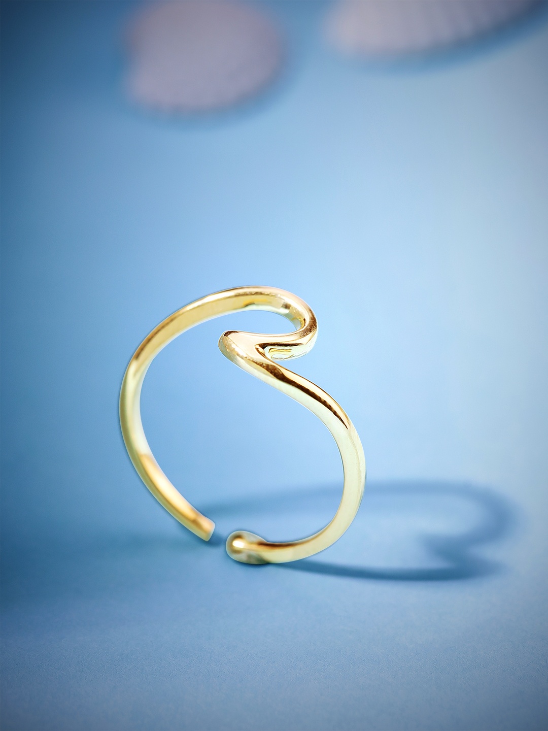 

Rubans Silver 925 Sterling Silver Gold-Plated Adjustable Ring