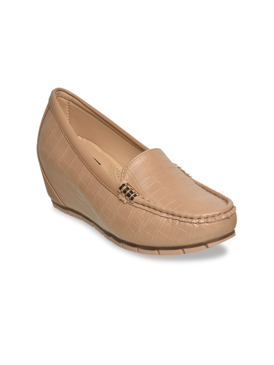 

Flat n Heels Women Solid Synthetic Loafers, Beige