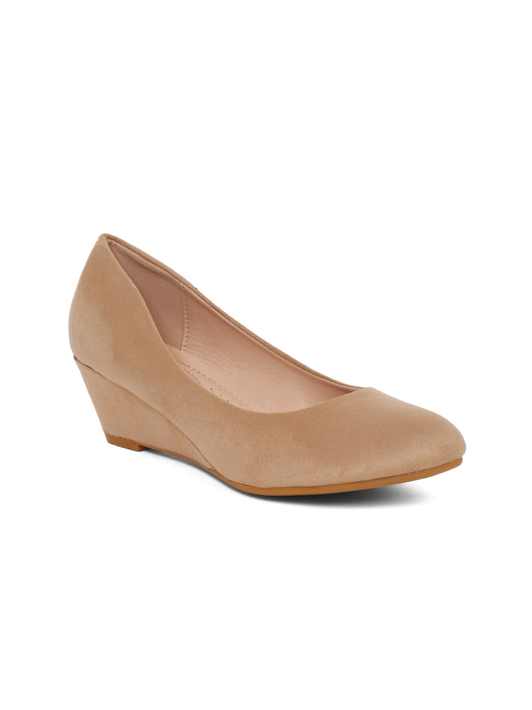 

Flat n Heels Beige Suede Wedge Pumps