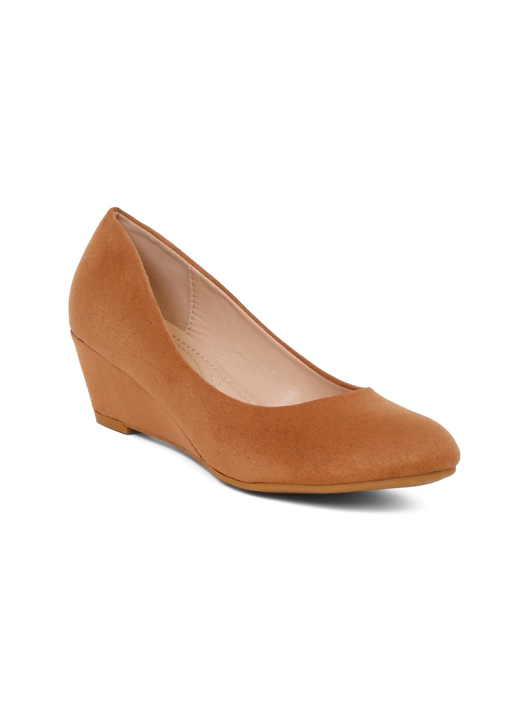 

Flat n Heels Tan Suede Wedge Pumps