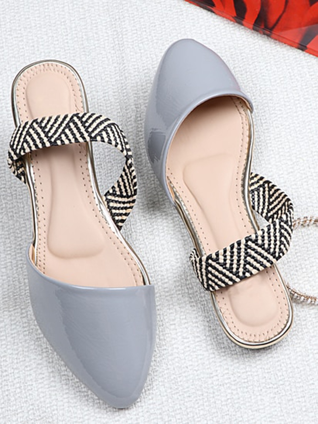 

THE WHITE POLE Women Ethnic Ballerinas Flats, Grey