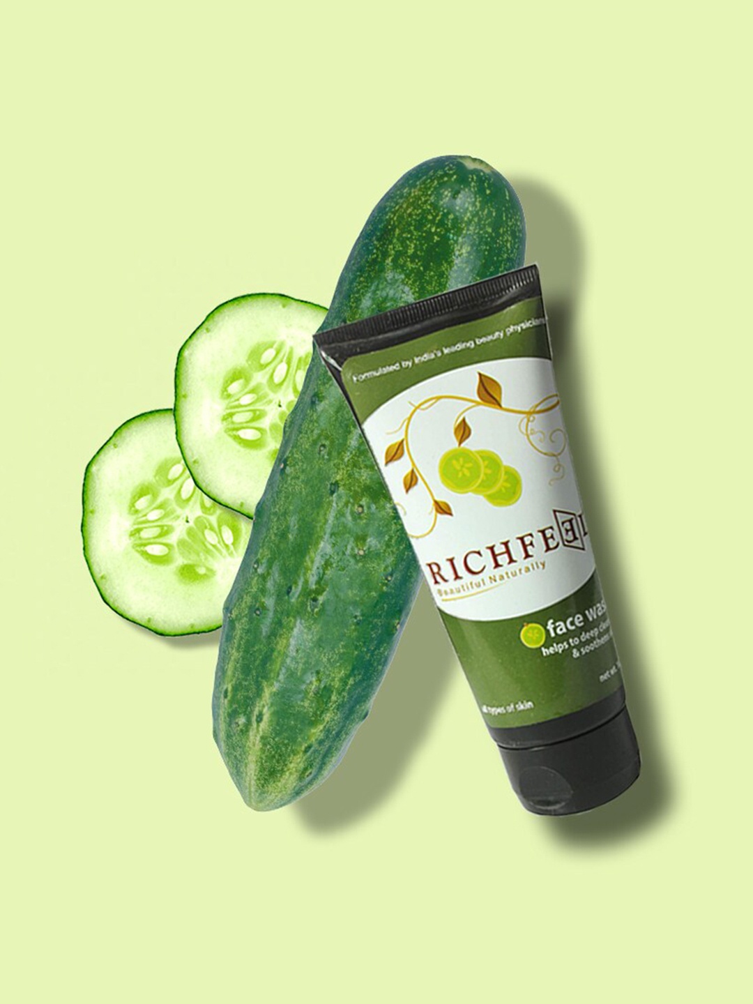 

Richfeel Pack Of 4 Cucumber Face Wash 100 Gms, Green
