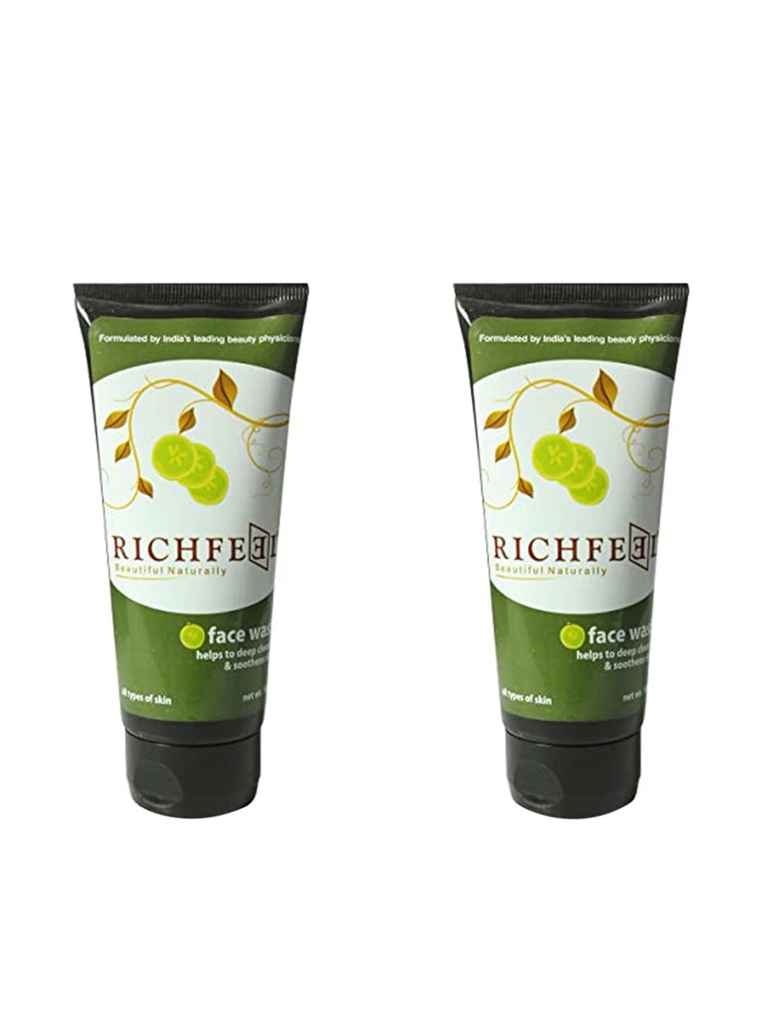 

Richfeel Set Of 2 Cucumber Face Wash 200 ml, Green