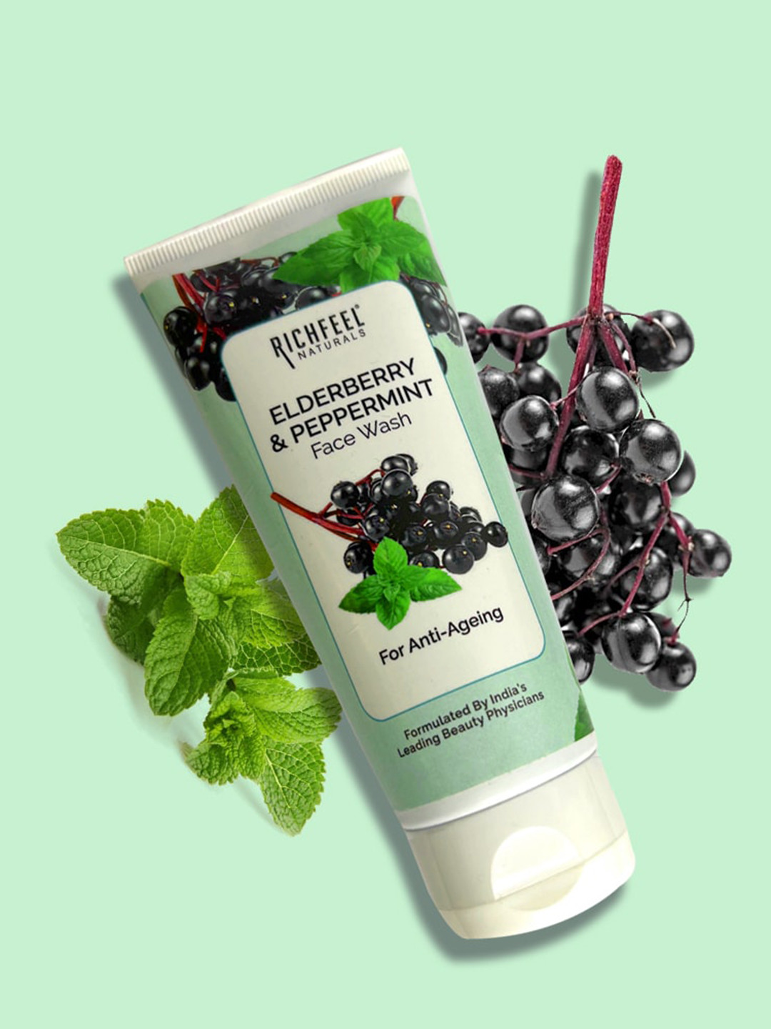 

Richfeel Pack Of 3 Elderberry & Pepermint Face Wash 100 G, Blue