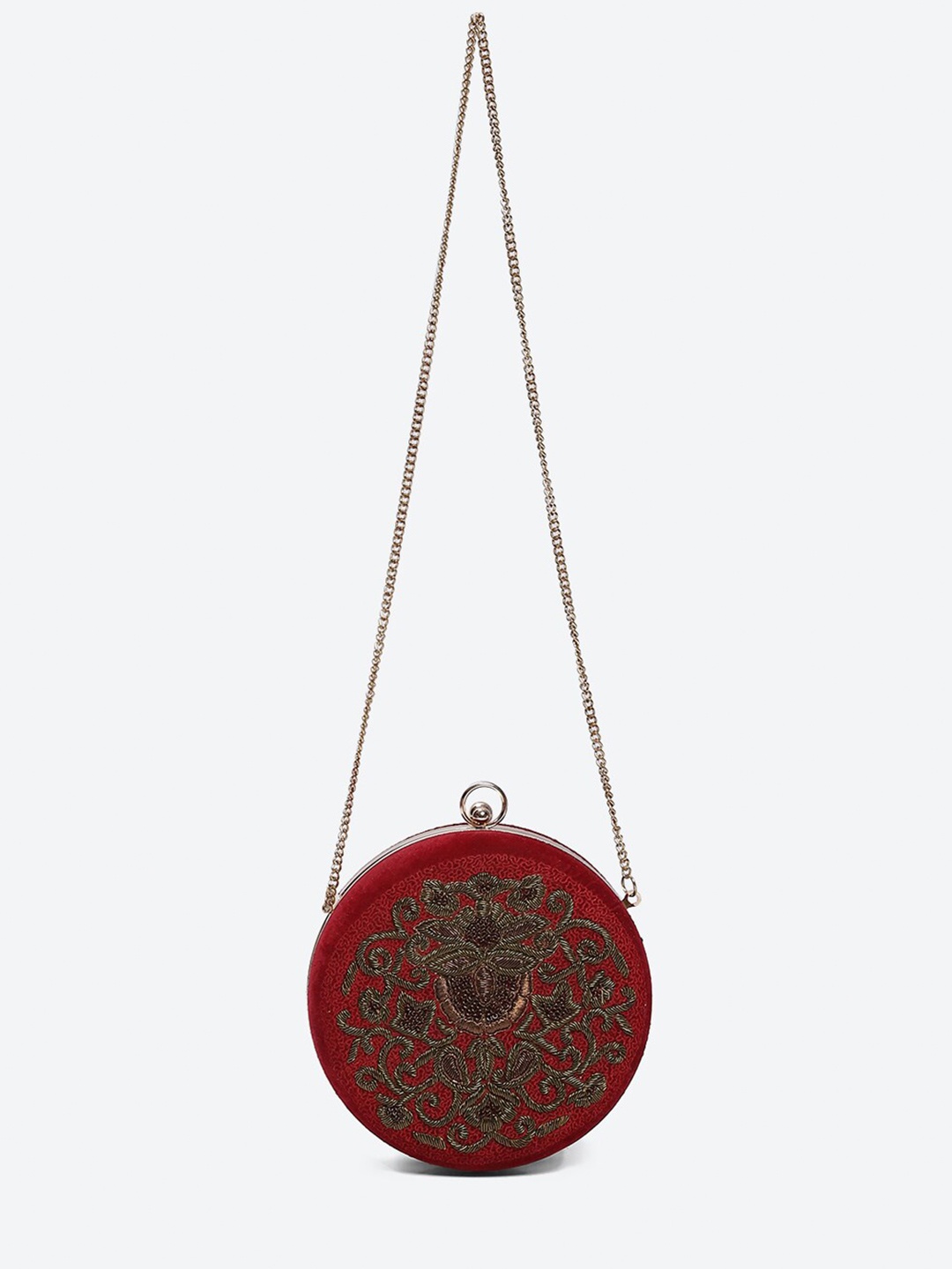 

Biba Women Embroidered Fabric Purse Clutch, Red